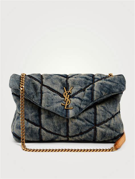 puffy ysl bag|YSL small denim puffer bag.